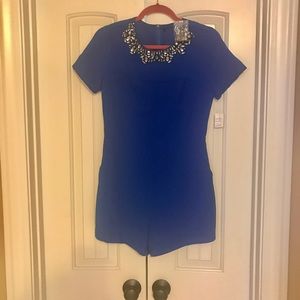 Blue dressy embellished romper